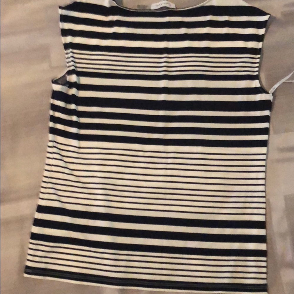 NWT Calvin Klein navy/white striped top, MEDIUM - Picture 2 of 4